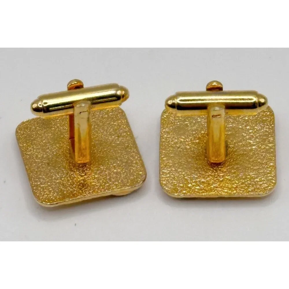 Goldtone Shovel Pickaxe Goldstone Cufflinks‎